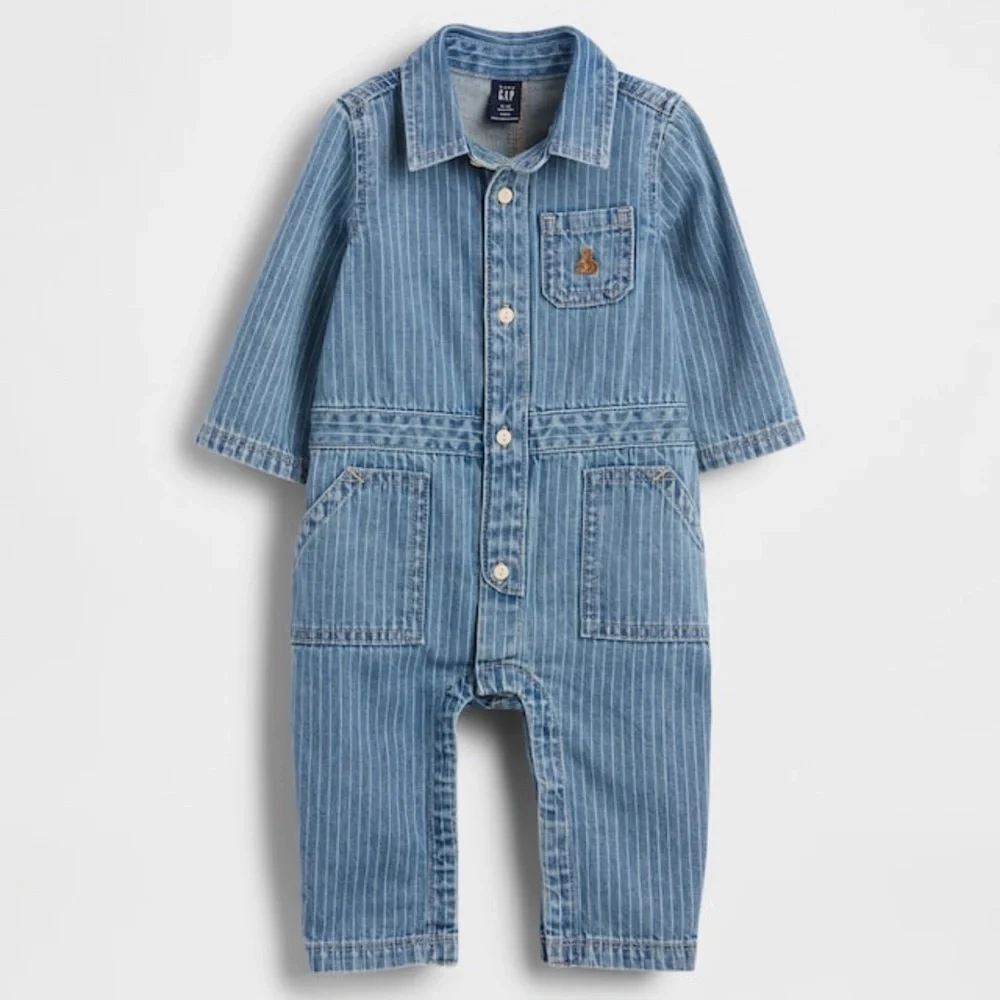 Blue Denim Kids Jumpsuit! 3-6m ! like new!